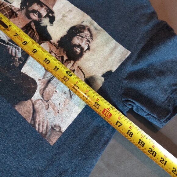 Retro CHEECH & CHONG short-sleeve graphic t-shirt in navy blue heather. - Picture 5 of 6